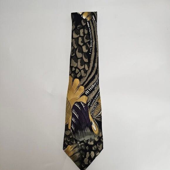 Neck Tie 100% Silk Screenplay By Martin Wong 4"x58" Multicolored Abstract Floral - Picture 2 of 6